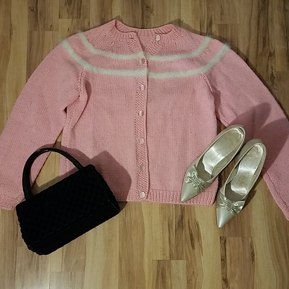 Vintage 50s Handmade Knit Sweater - Picture 1 of 10